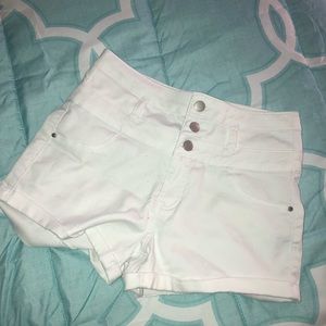White High Waisted Shorts